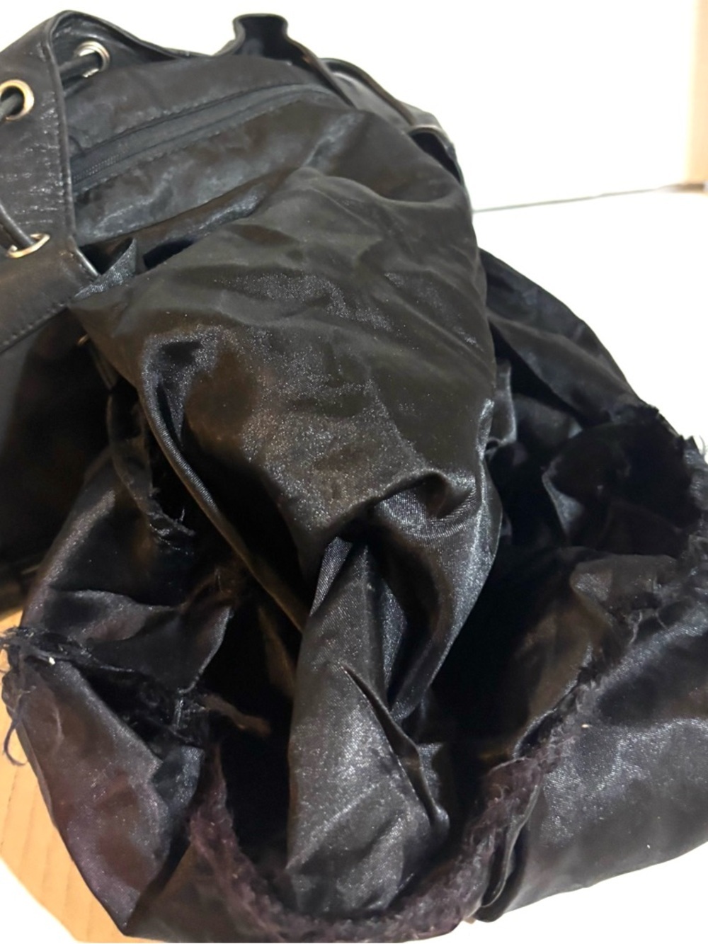 Vintage Black unisex Leather Backpack with Dual Front Flap Pockets - Picture 5 of 5